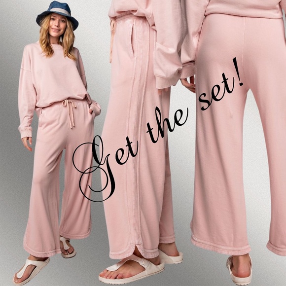 EASEL "SUPER COZY" Mineral Washed Distressed Seams Long Sleeved Top W/Side Slits - Picture 12 of 13